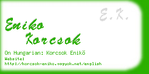 eniko korcsok business card
